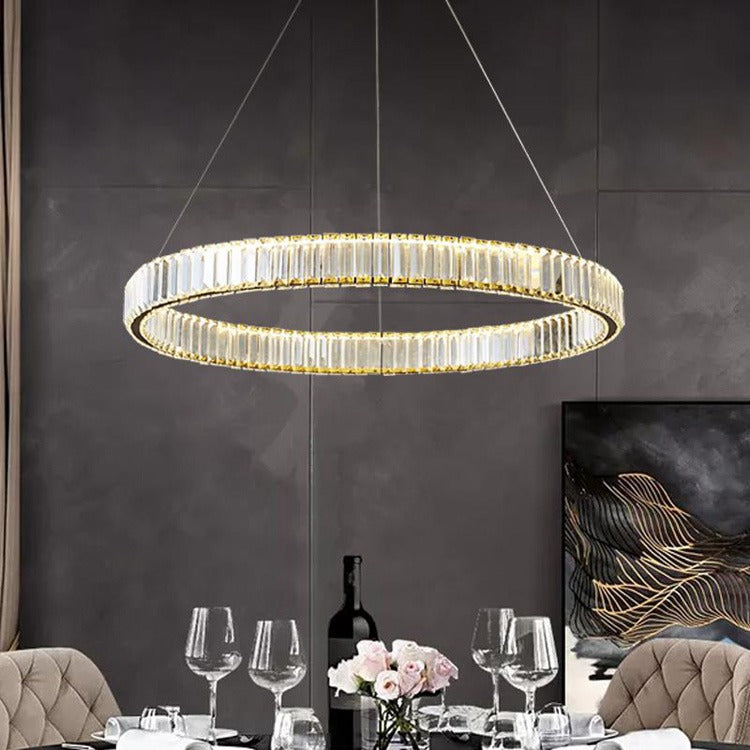 led crystal ring chandelier