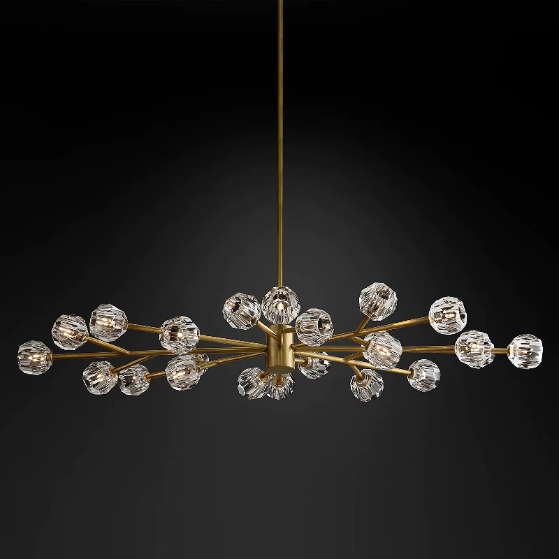 Mangata Modern Smoke Crystal Oval Chandelier for Bedroom Room 72"