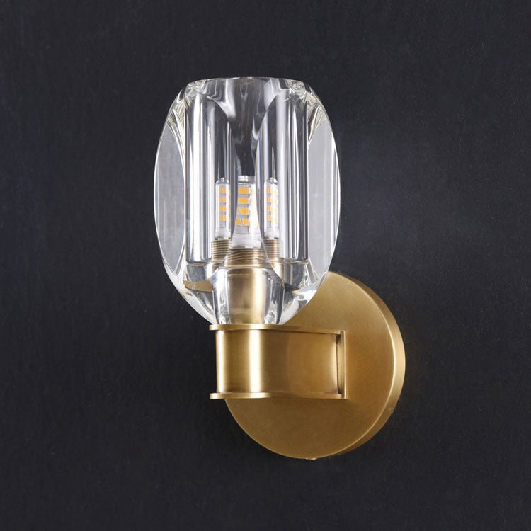 Kansas Brass Crystal Wall Sconce for Bedroom - Wing Lightings