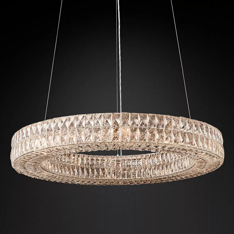 Trepverter Round Chandelier with Crystals - Wing Lightings