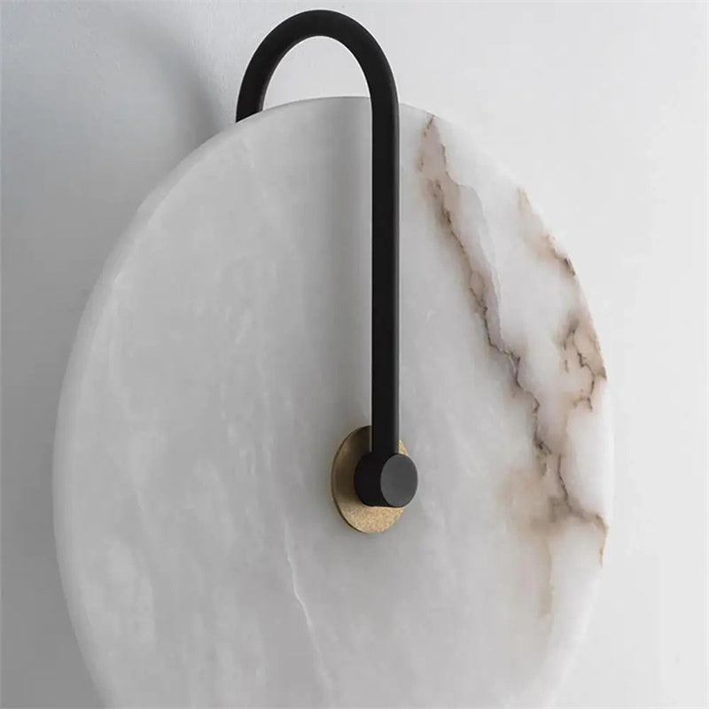 Bertrand Modern Discs Alabaster Wall Sconce