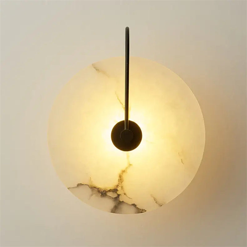 Bertrand Modern Discs Alabaster Wall Sconce