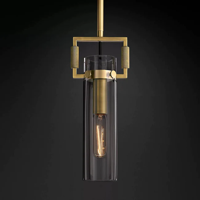Carver Modern Modern Machinist Glass Cylinder Pendant Light