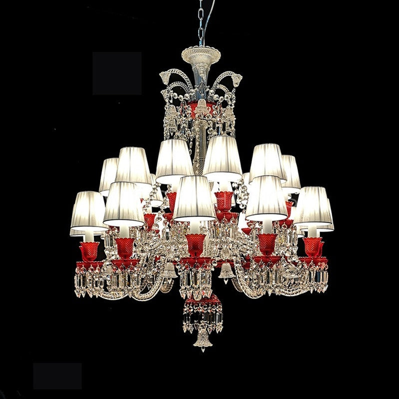 Luxury Classic Red Crystal Chandelier for Living Room