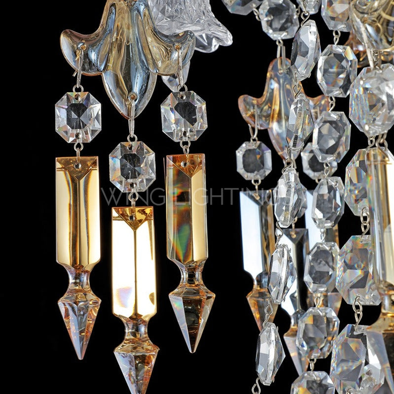 Luxury Classic Amber Crystal Chandelier for Living Room