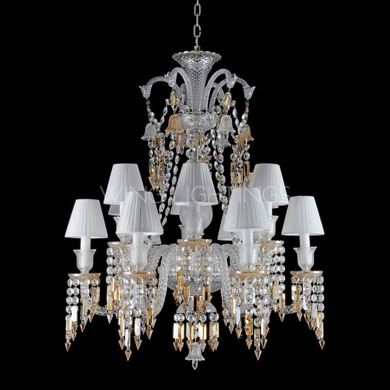 Luxury Classic Amber Crystal Chandelier for Living Room