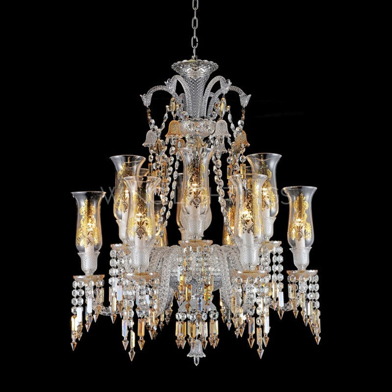 Luxury Classic Amber Crystal Chandelier for Living Room