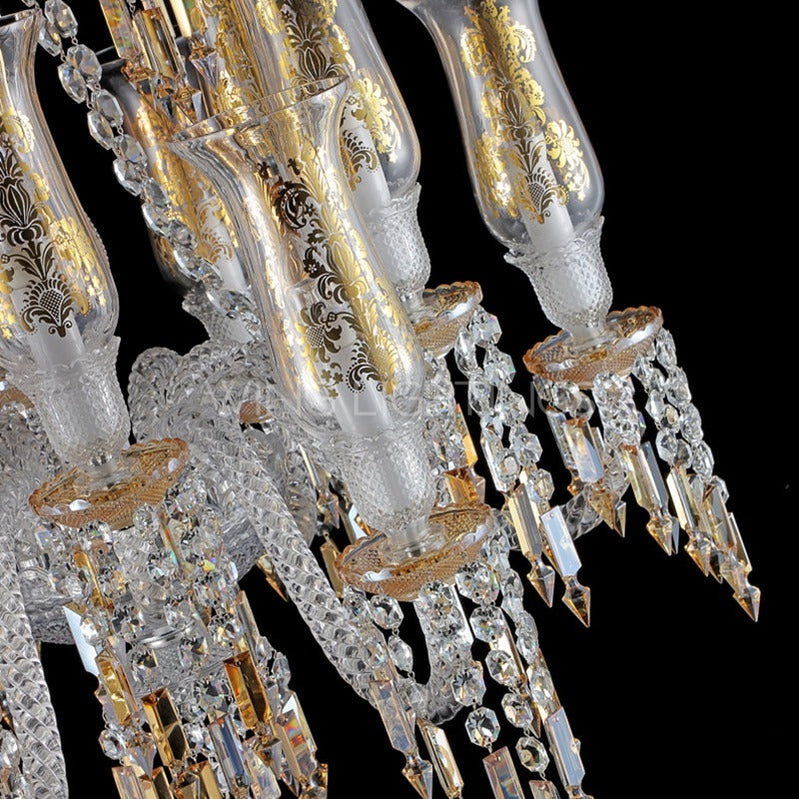 Luxury Classic Amber Crystal Chandelier for Living Room