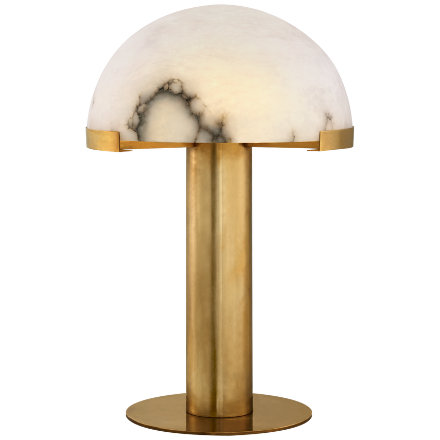 Modern Alabaster Melange Elongated Table Lamp