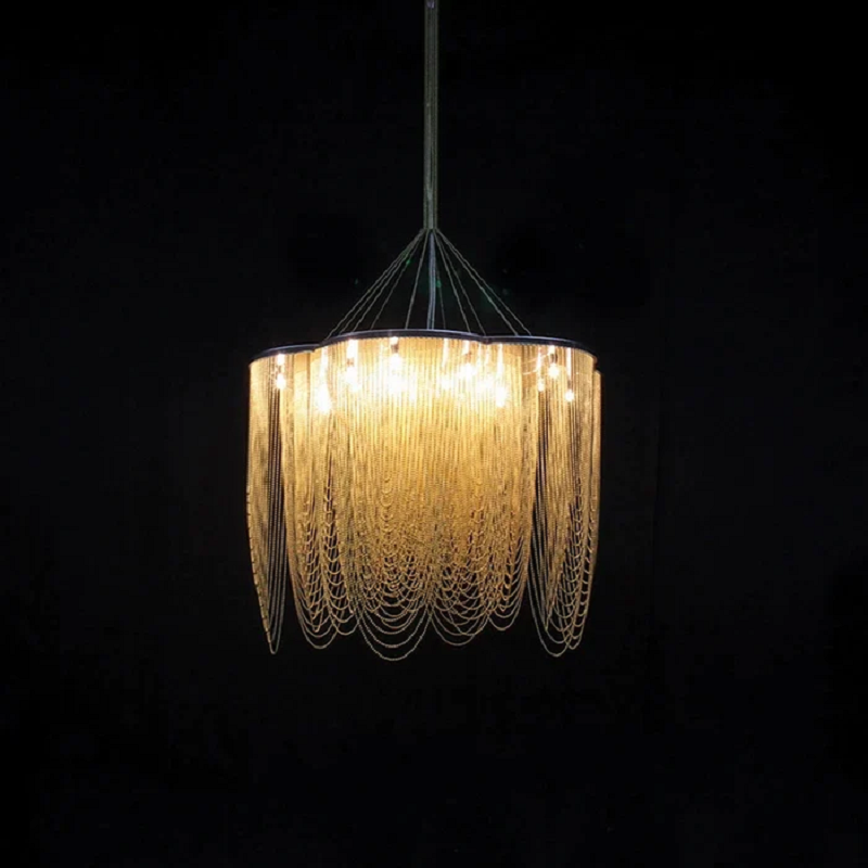 Modern Aluminum Chain Tassel Flower Chandelier - Ineffable Lighting