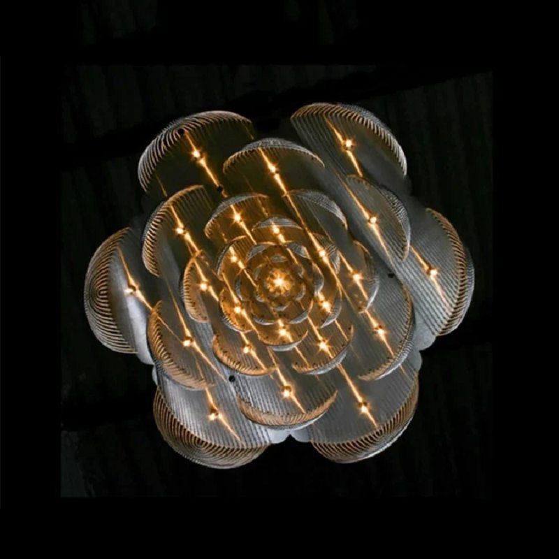 Modern Aluminum Chain Tassel Flower Chandelier - Ineffable Lighting
