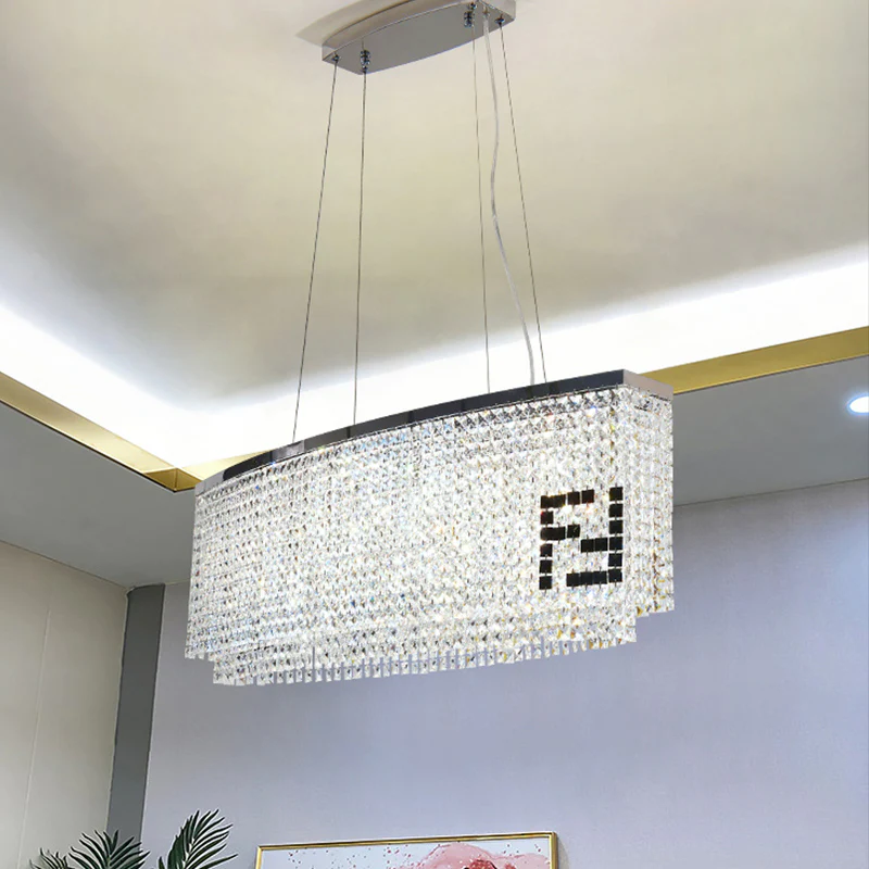 Modern Oval Crystal Chandelier - Ineffable Lighting