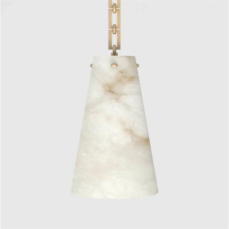 Romola Contemporary Lucca Chandelier 202A-3 in Alabaster, 3-Light Vintage Alabaster Pendant Cluster