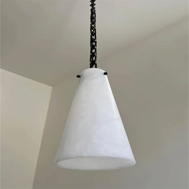Romola Contemporary Lucca Chandelier 202A-3 in Alabaster, 3-Light Vintage Alabaster Pendant Cluster