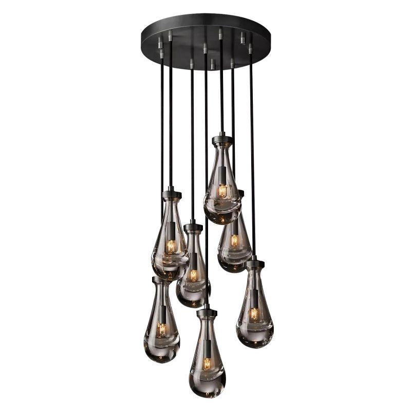 Customize Raindrops Round Chandelier 18" 8-Light