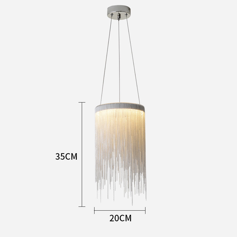 Alana Modern Aluminum Chain Round Tassel Pendant Light