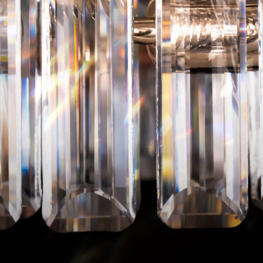 Peyton Modern Rectangular Crystal Dining Room Chandelier, Luxury Long Chandelier