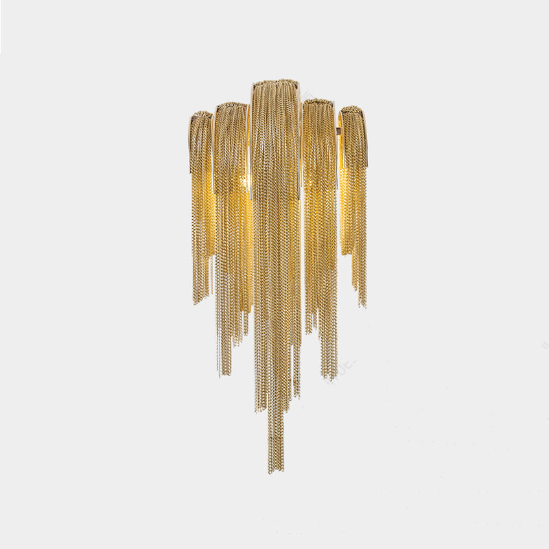 Sophia Modern Aluminum Chain Tassel Wall Sconce - Yami Lightings