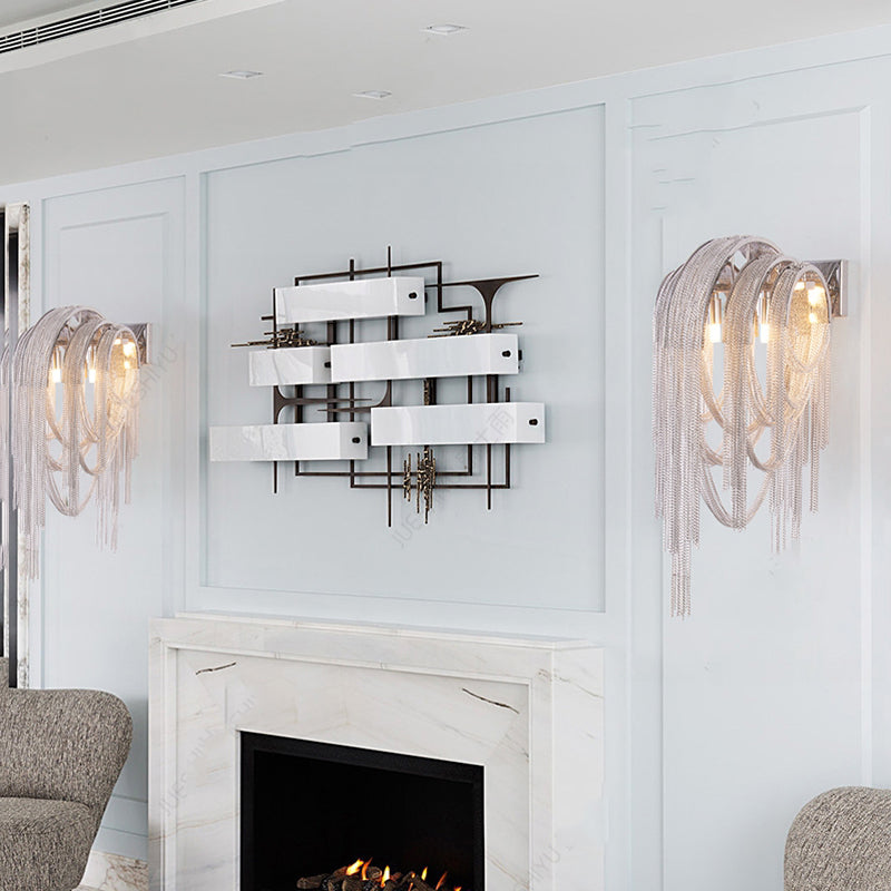 Sophia Modern Aluminum Chain Tassel Wall Sconce - Yami Lightings