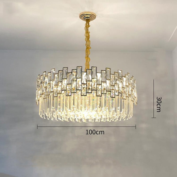 Carl Round Crystal Chandelier for Living Room - Wing Lightings