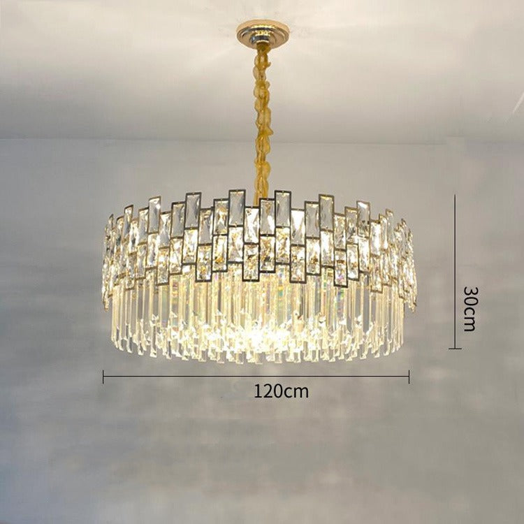 Carl Round Crystal Chandelier for Living Room - Wing Lightings