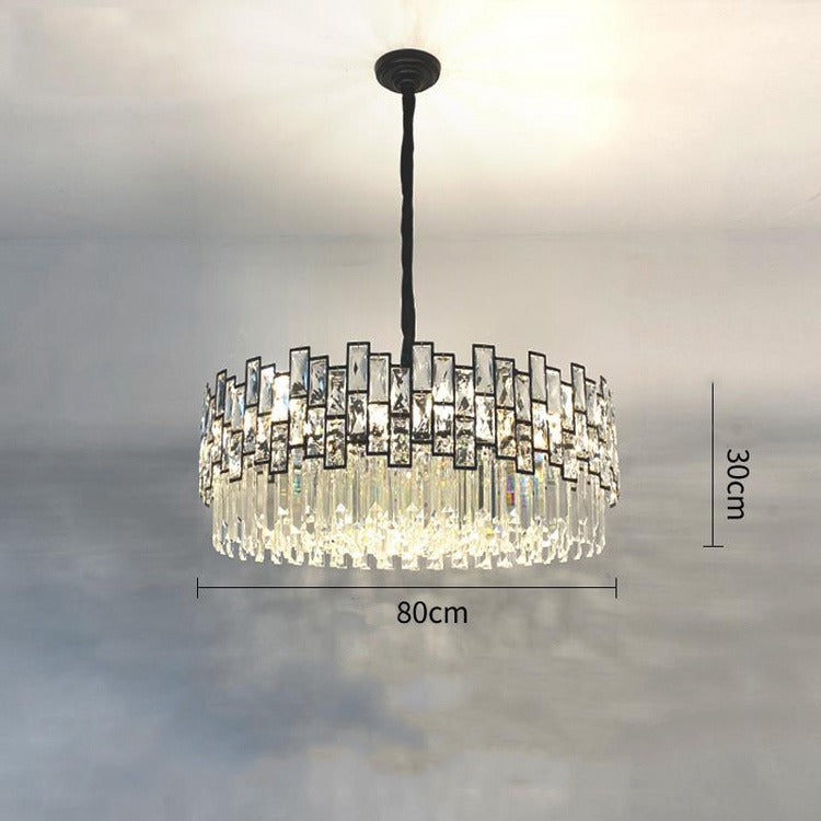 Carl Round Crystal Chandelier for Living Room - Wing Lightings