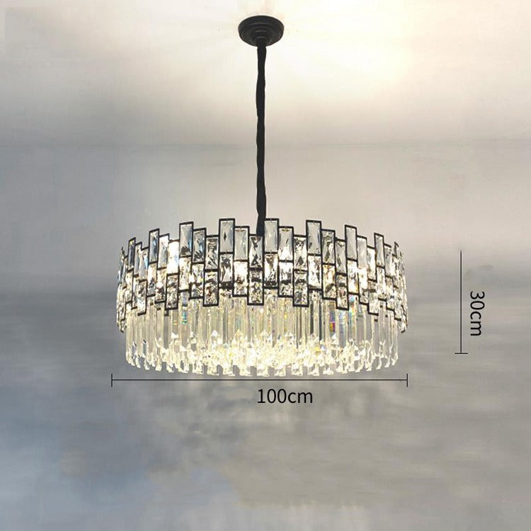 Carl Round Crystal Chandelier for Living Room - Wing Lightings