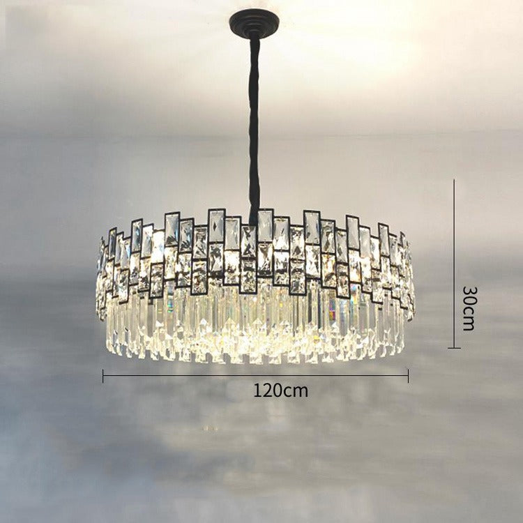 Carl Round Crystal Chandelier for Living Room - Wing Lightings
