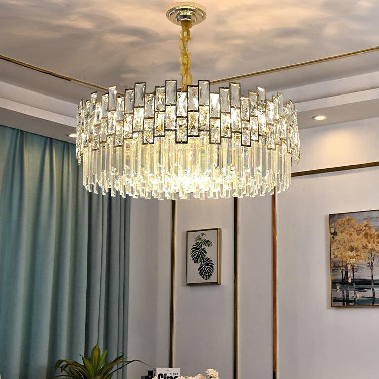 Carl Round Crystal Chandelier for Living Room - Wing Lightings
