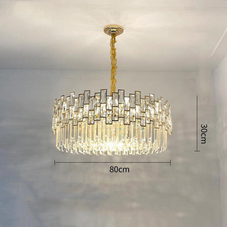 Carl Round Crystal Chandelier for Living Room - Wing Lightings