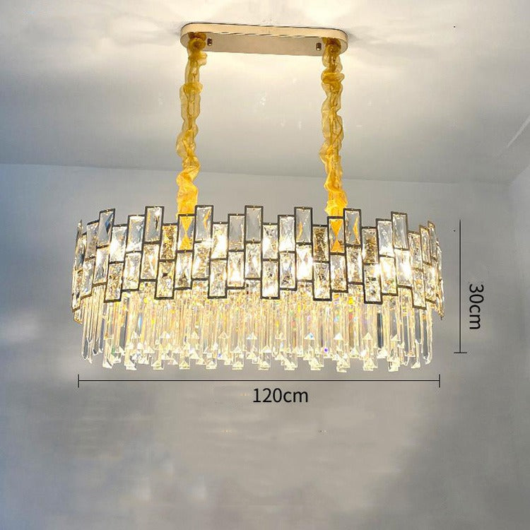 Carl Linear Crystal Chandelier for Dining Room - Wing Lightings