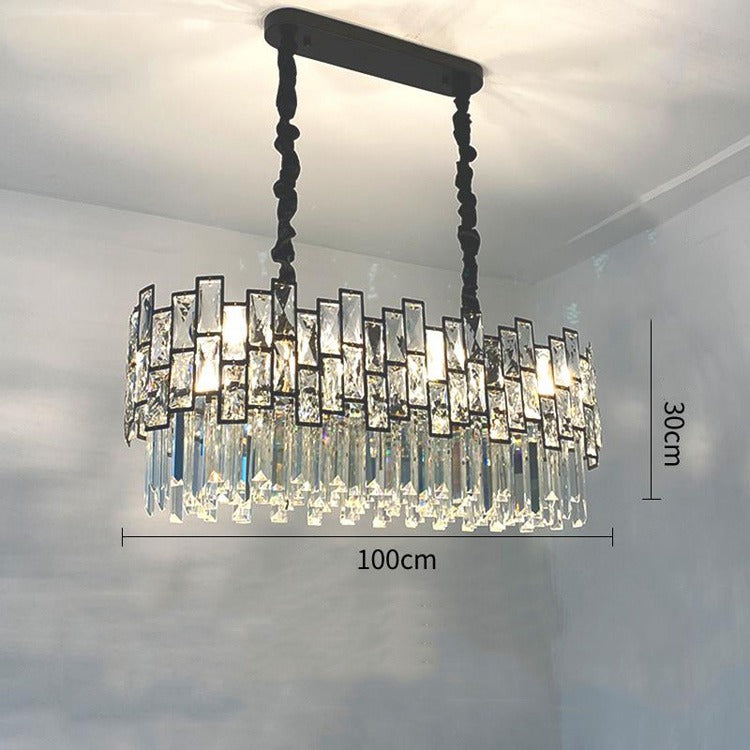 Carl Linear Crystal Chandelier for Dining Room - Wing Lightings