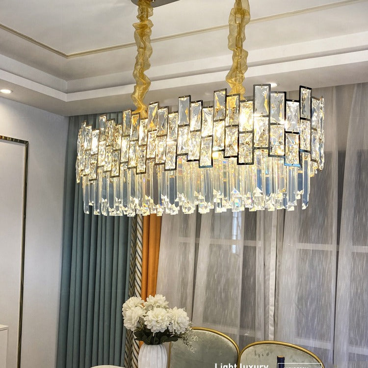 Carl Linear Crystal Chandelier for Dining Room - Wing Lightings
