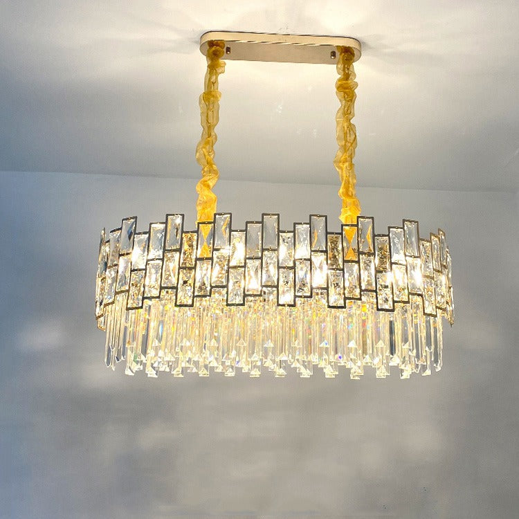 Carl Linear Crystal Chandelier for Dining Room - Wing Lightings