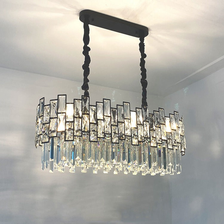 Carl Linear Crystal Chandelier for Dining Room - Wing Lightings