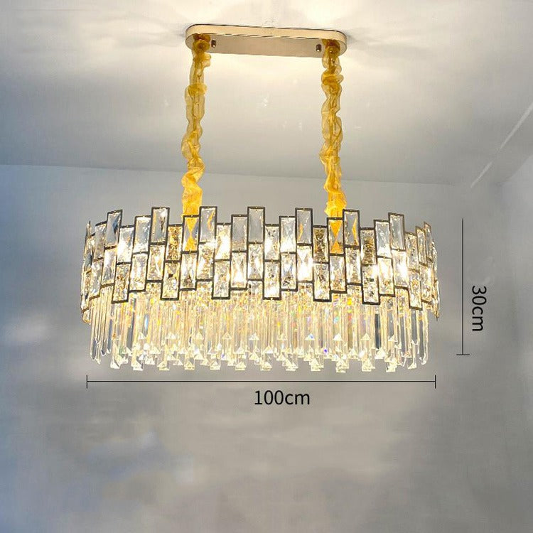 Carl Linear Crystal Chandelier for Dining Room - Wing Lightings