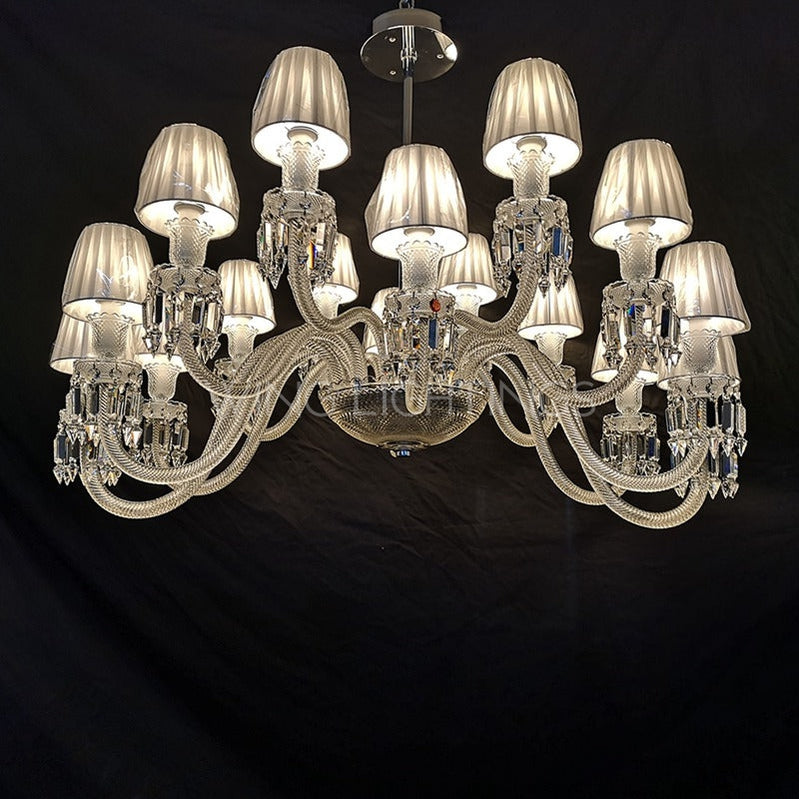 18 Light Luxury Oval Crystal Candle Chandelier for Dining Room