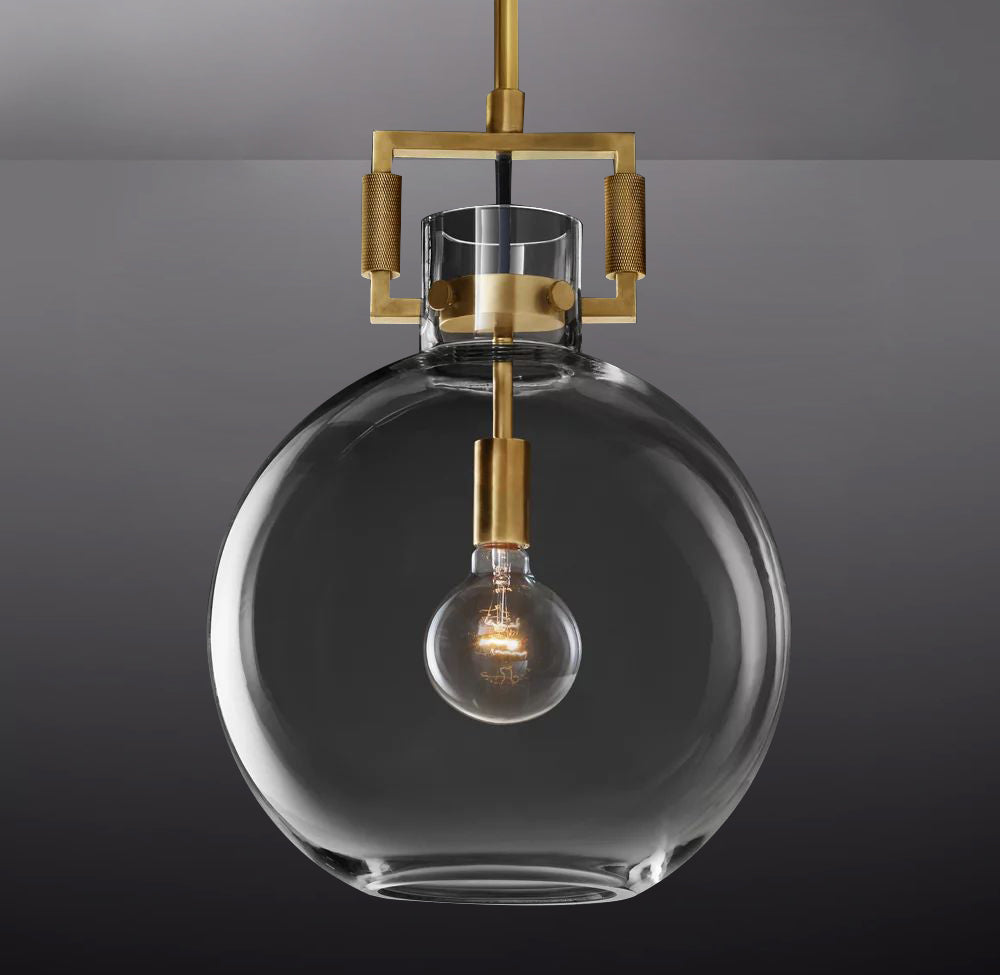 Carver Modern Machinist Glass Globe Pendant