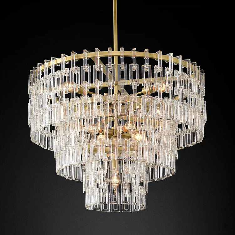 Magnum Tiered Round Glass Chandelier - Wing Lightings