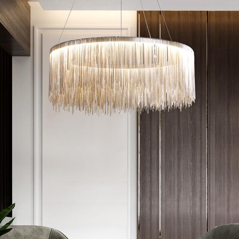 Alana Round Chain Tassel Chandelier for Dining Room