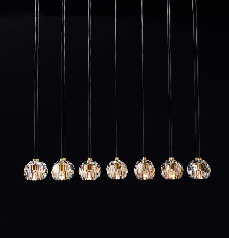 Cleare Modern Crystal Ball Pendant Chandelier