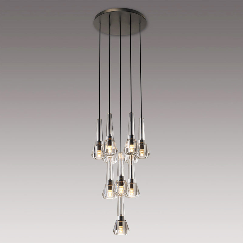 Aaron Modern Cone Crystal Pendant Chandelier