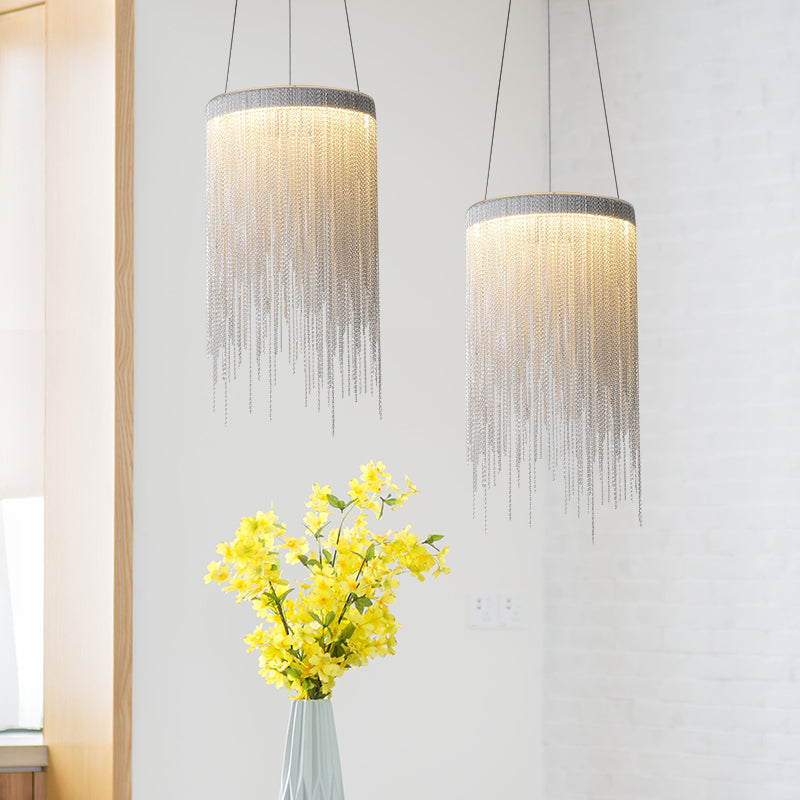 Alana Modern Aluminum Chain Round Tassel Pendant Light