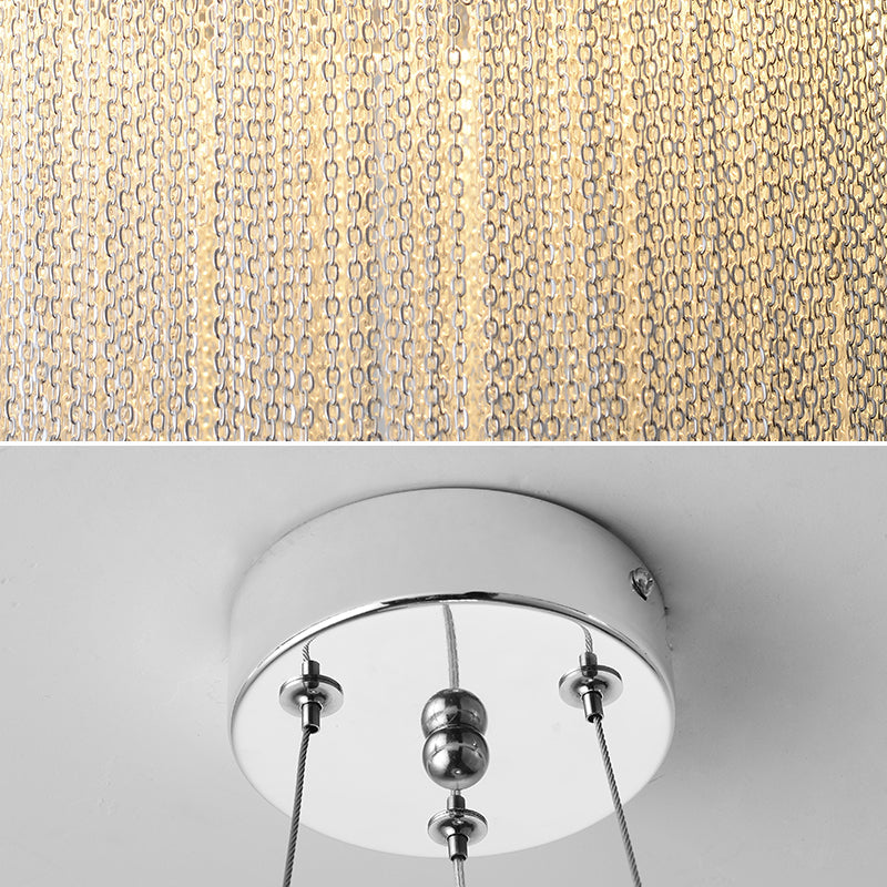 Alana Modern Aluminum Chain Round Tassel Pendant Light