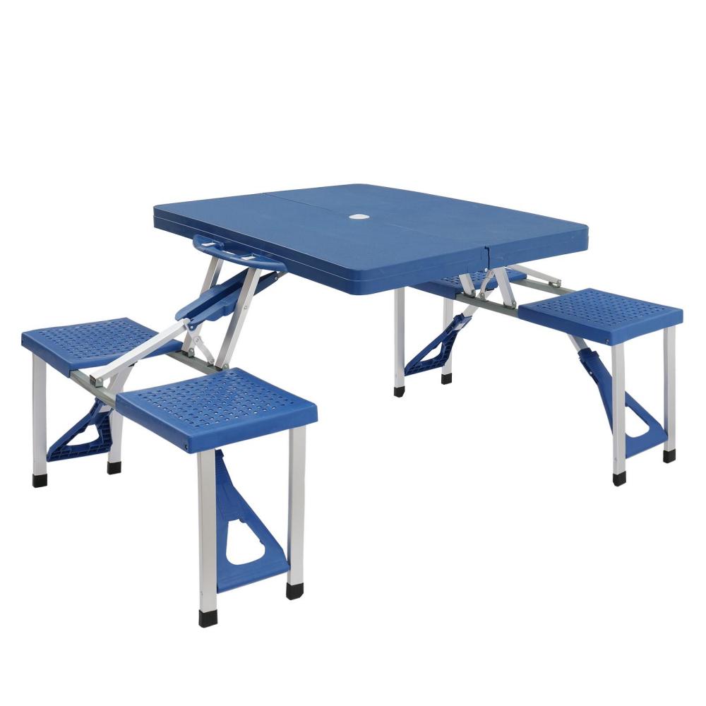 Siamese Folding Plastic Camping Tables and Chairs-DFShop