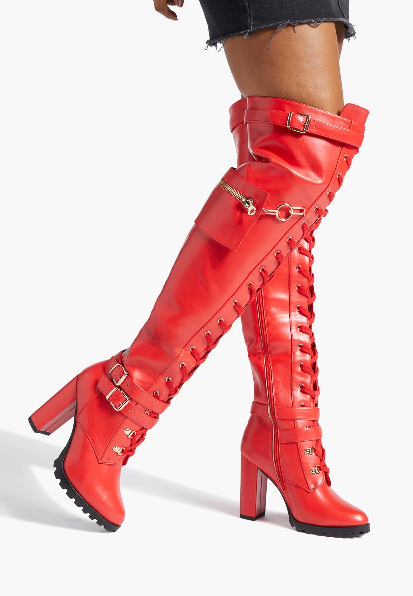 elira high block heel boot