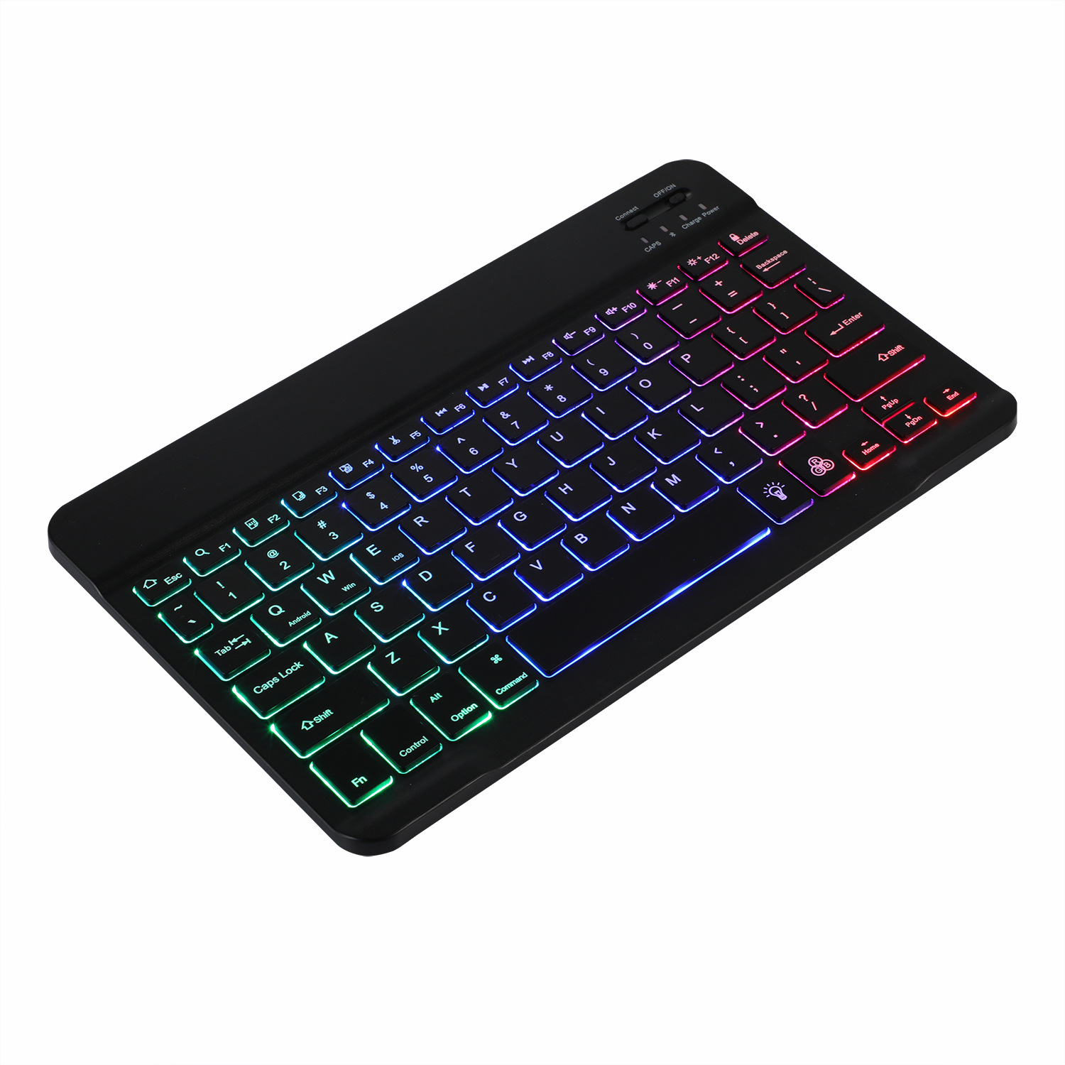 Colorful backlit bluetooth wireless keyboard 10 inches