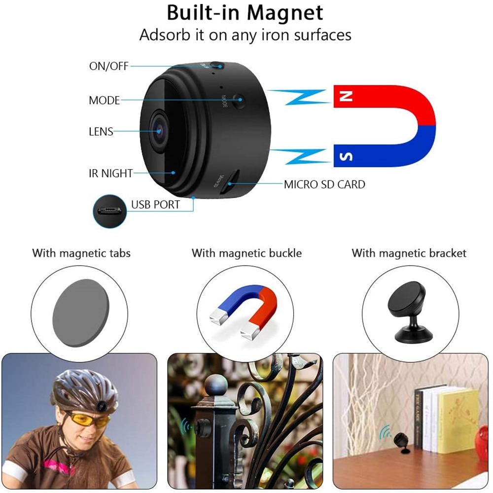 A9 mini Wifi camera original HD 1080p IP Home Security camera smart night IR magnetic wireless small micro wifi camera 18 H0949edb7061c4792a078403aefcd5276w