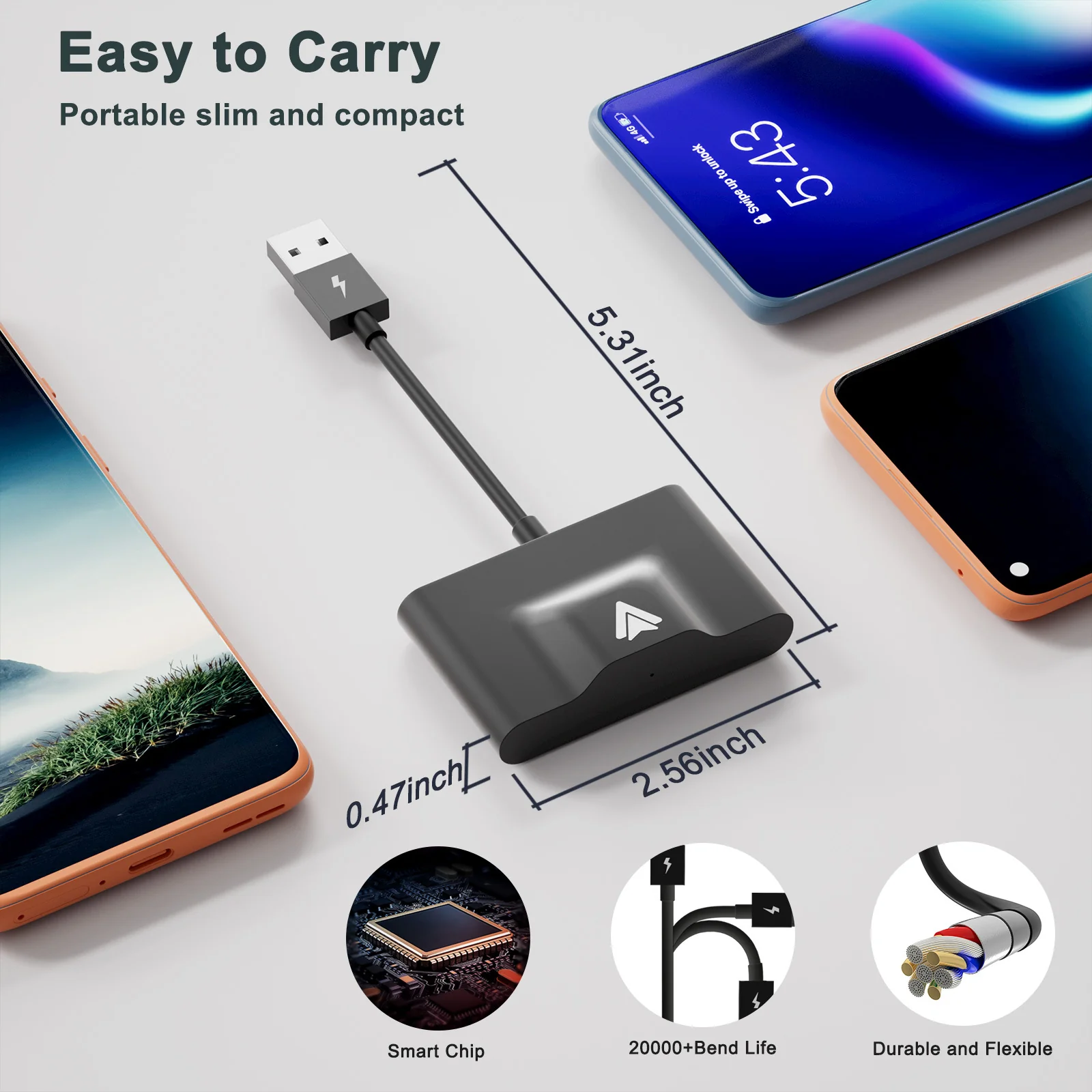 Android/Apple mobile phone carplay original car wired to wireless intelligent AIBOX box car adapter