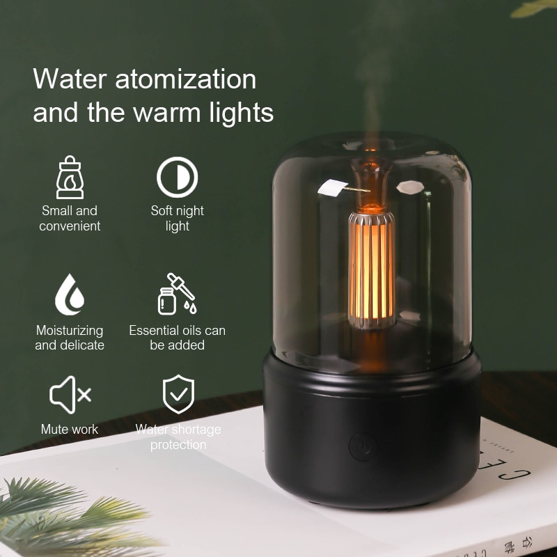 KINSCOTER Portable Mini Aroma Diffuser USB Air Humidifier Essential Oil Night Light Cold Mist Maker Sprayer for Home Gift